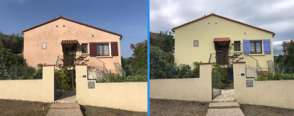 Ravalement de façade Perpignan - Avant Après